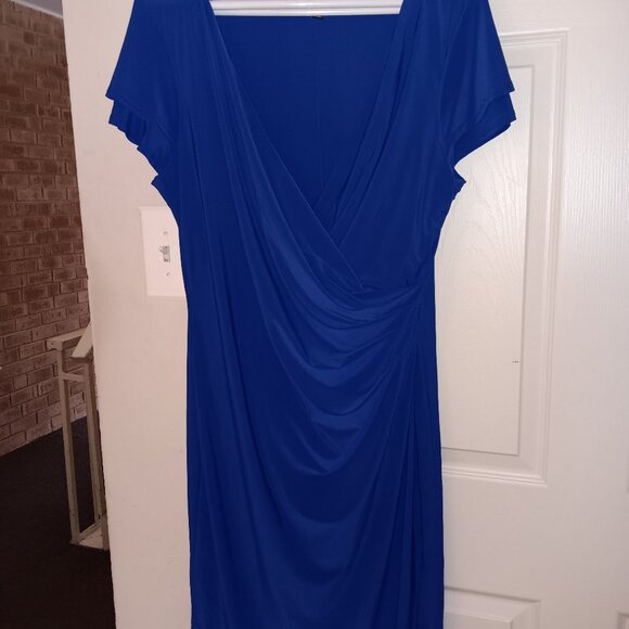 MSK royal blue ruched-side dress, size XL. - Picture 1 of 4